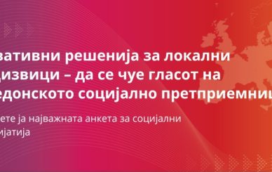 Банер на АРНО за да се пополни анкетата за социјални претпријатија